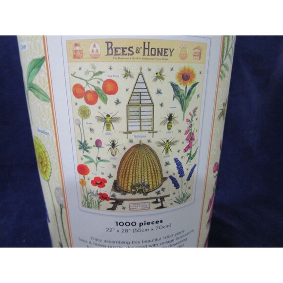 Cavallini Co Bees Honey 1000 Piece Vintage Puzzle Used Open Box - Picture 8 of 14